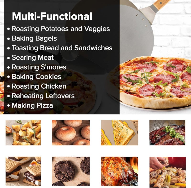 Nuwave Heavy-Duty Cordierite Pizza & Baking Stone, Heat Resistant up to 1472°F, Great for Indoor Electric Ovens, Outdoor Gas, Wood Fire Grills, BBQ Grilling, & Bravo XL, Fits Most Frozen Pizzas - Image 4